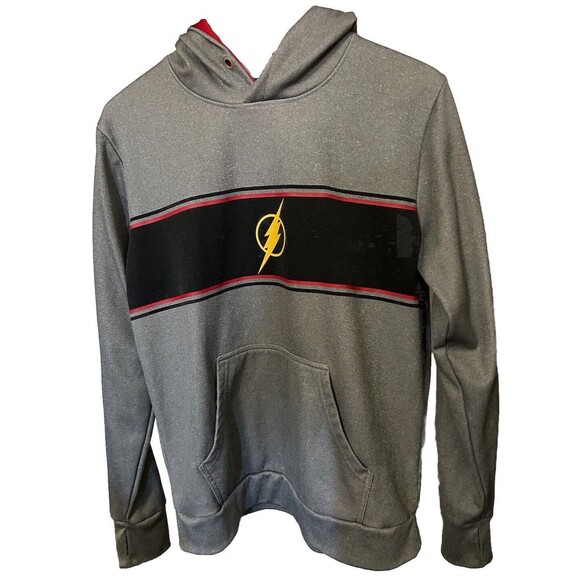 The Flash Men's Medium Gray Hoodie With Flash Logo Six Flags - Picture 1 of 9